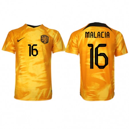 Nederland Tyrell Malacia 16 Thuisshirt WK voetbal 2022